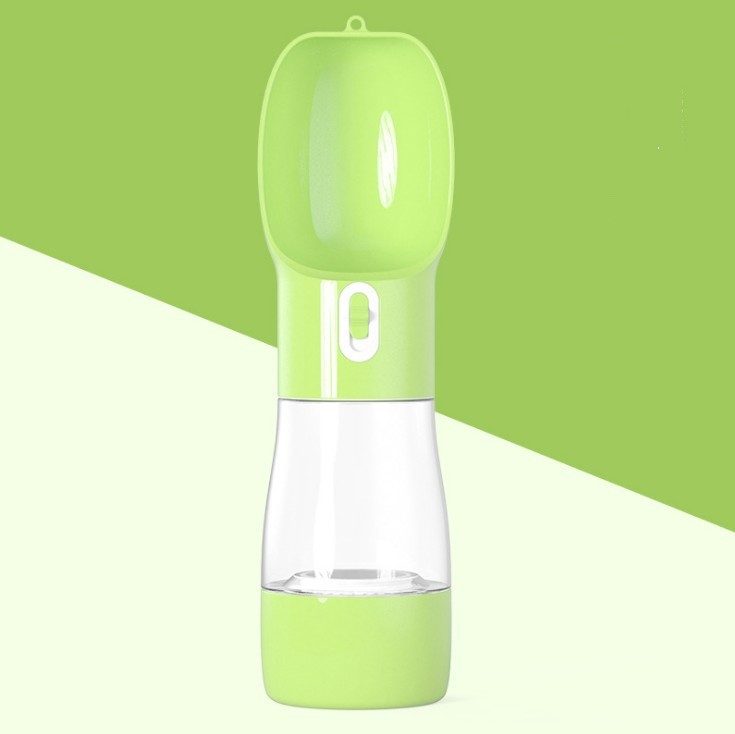 KFX-8264381 Portable Dog Water and Food Dispenser with Easy Push Mechanism and Leak-Proof Design