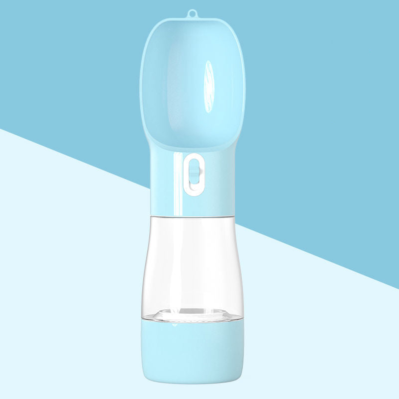KFX-8264381 Portable Dog Water and Food Dispenser with Easy Push Mechanism and Leak-Proof Design