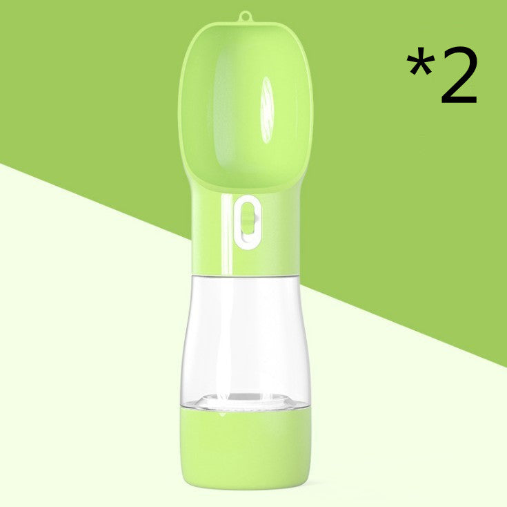 KFX-8264381 Portable Dog Water and Food Dispenser with Easy Push Mechanism and Leak-Proof Design