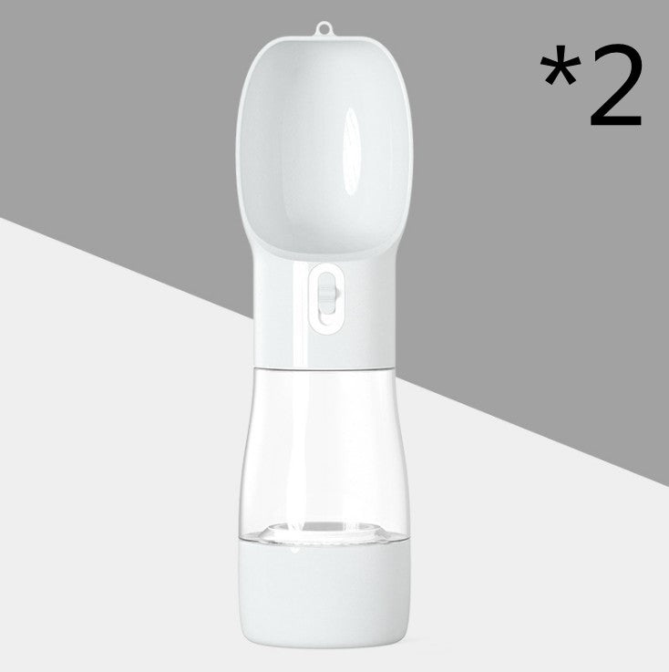 KFX-8264381 Portable Dog Water and Food Dispenser with Easy Push Mechanism and Leak-Proof Design