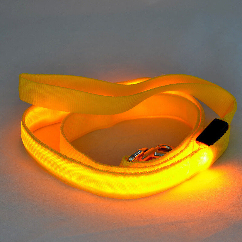 KFX-8268093 Glowing LED Pet Leash - Rechargeable Nylon Double-Sided Traction Belt, 120CM Length, Multiple Colors Available