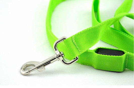 KFX-8268093 Glowing LED Pet Leash - Rechargeable Nylon Double-Sided Traction Belt, 120CM Length, Multiple Colors Available