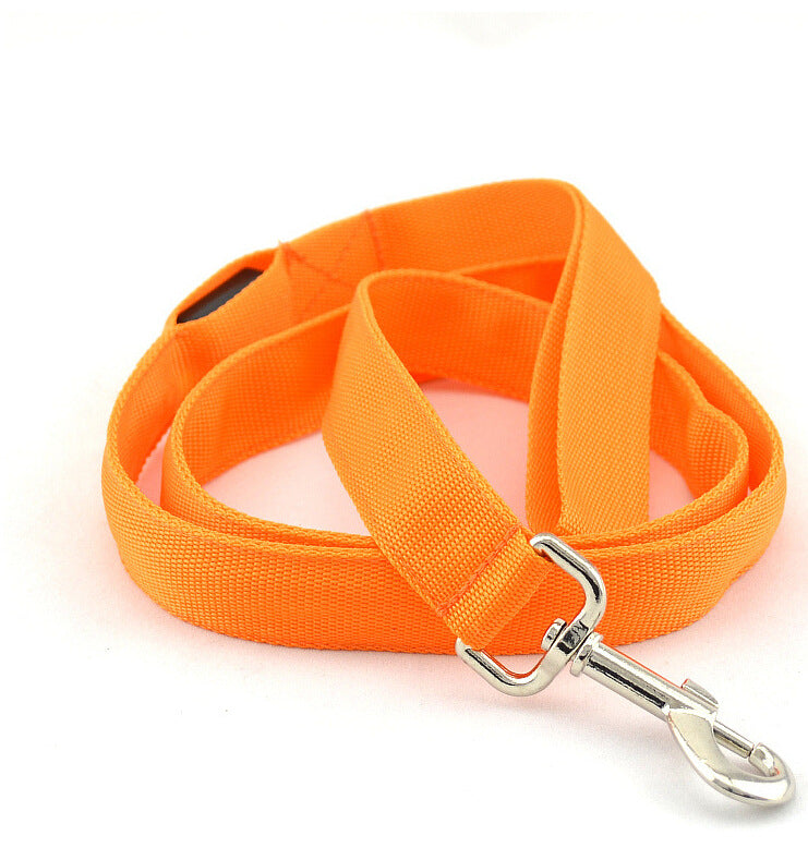KFX-8268093 Glowing LED Pet Leash - Rechargeable Nylon Double-Sided Traction Belt, 120CM Length, Multiple Colors Available