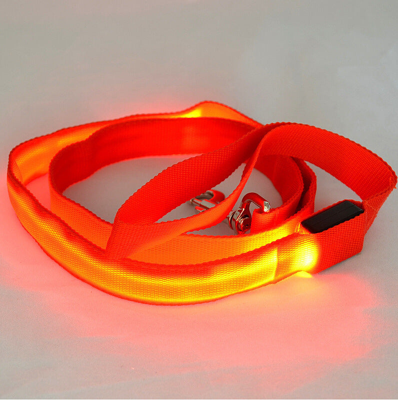 KFX-8268093 Glowing LED Pet Leash - Rechargeable Nylon Double-Sided Traction Belt, 120CM Length, Multiple Colors Available