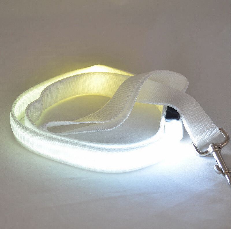 KFX-8268093 Glowing LED Pet Leash - Rechargeable Nylon Double-Sided Traction Belt, 120CM Length, Multiple Colors Available