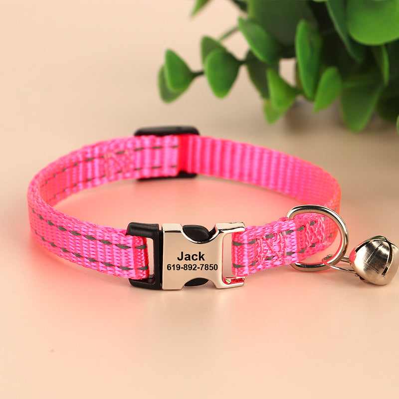 KFX-8270141 Reflective Anti-Slip Cat Neck Collar - Adjustable Nylon in Multiple Colors