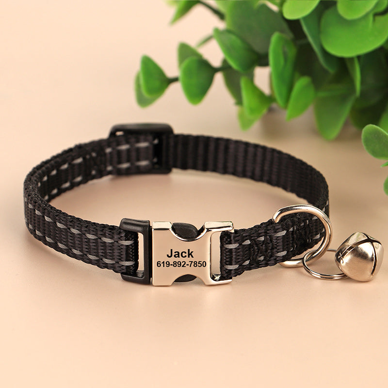 KFX-8270141 Reflective Anti-Slip Cat Neck Collar - Adjustable Nylon in Multiple Colors