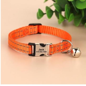 KFX-8270141 Reflective Anti-Slip Cat Neck Collar - Adjustable Nylon in Multiple Colors