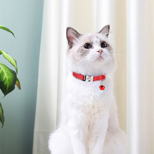 KFX-8270141 Reflective Anti-Slip Cat Neck Collar - Adjustable Nylon in Multiple Colors