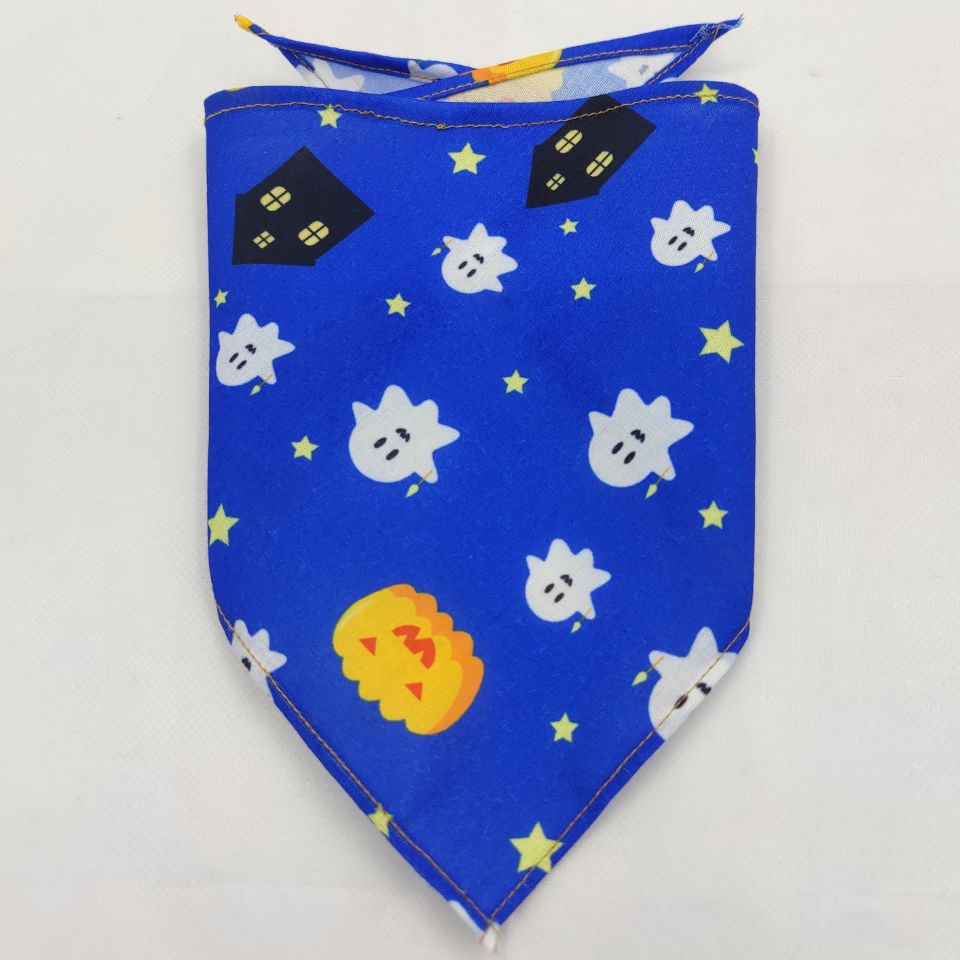 KFX-8271677 Pet Triangle Scarf Towel for Drool Cleanup - Soft Polyester Tie-Dye Design