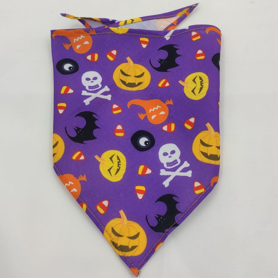 KFX-8271677 Pet Triangle Scarf Towel for Drool Cleanup - Soft Polyester Tie-Dye Design