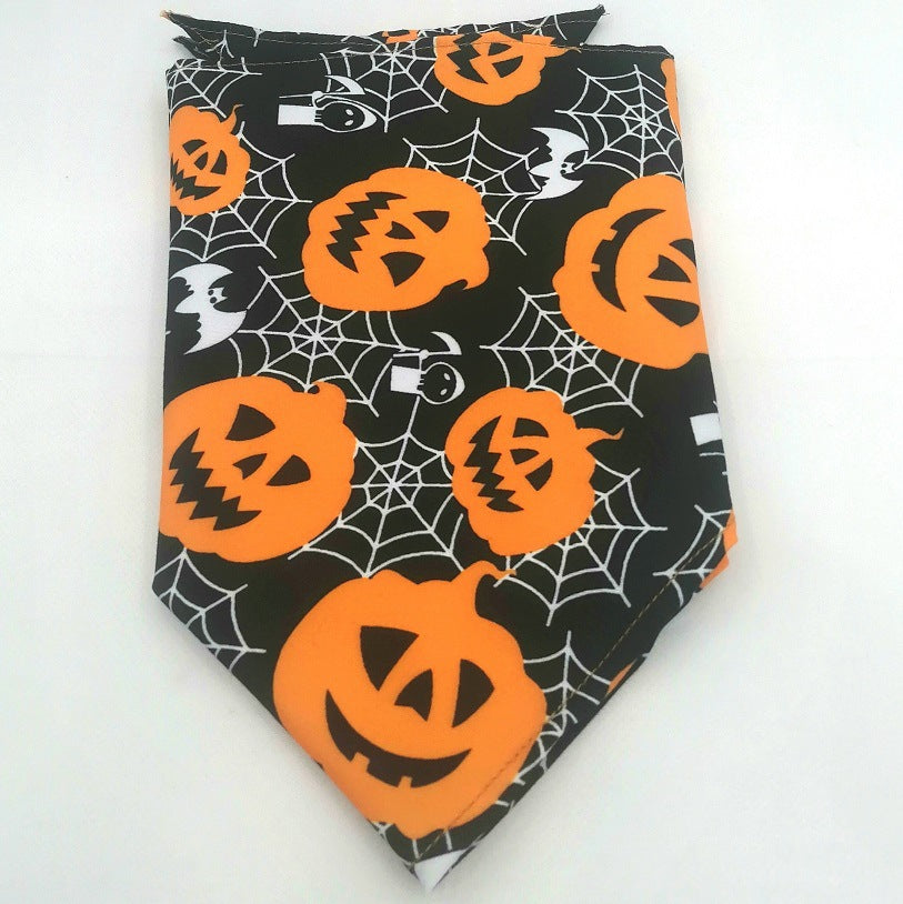 KFX-8271677 Pet Triangle Scarf Towel for Drool Cleanup - Soft Polyester Tie-Dye Design