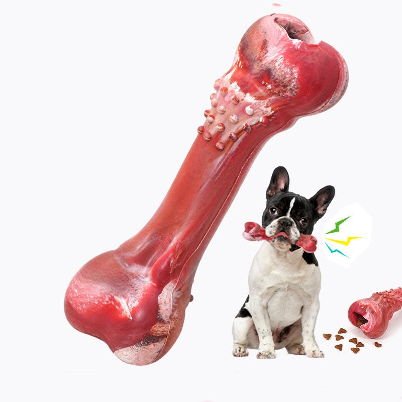 KFX-8274877 Durable Rubber Chewing Simulation Bone with Sound for Medium and Large Dogs