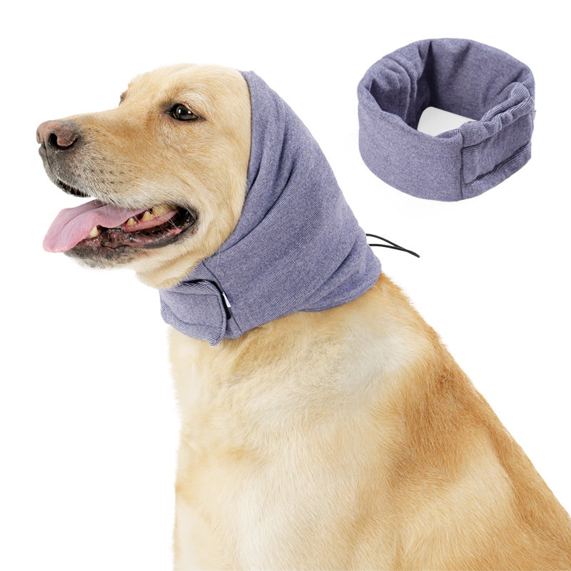 KFX-8277309 Multi-Purpose Dog Head Cover for Noise Reduction and Comfort - Soft Fabric Earmuffs and Scarves