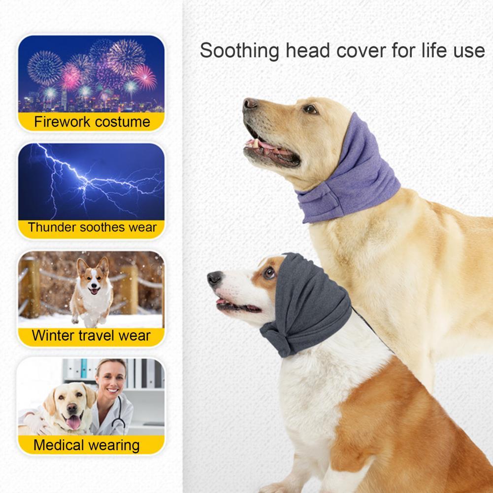 KFX-8277309 Multi-Purpose Dog Head Cover for Noise Reduction and Comfort - Soft Fabric Earmuffs and Scarves