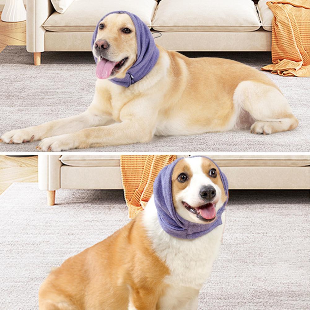 KFX-8277309 Multi-Purpose Dog Head Cover for Noise Reduction and Comfort - Soft Fabric Earmuffs and Scarves