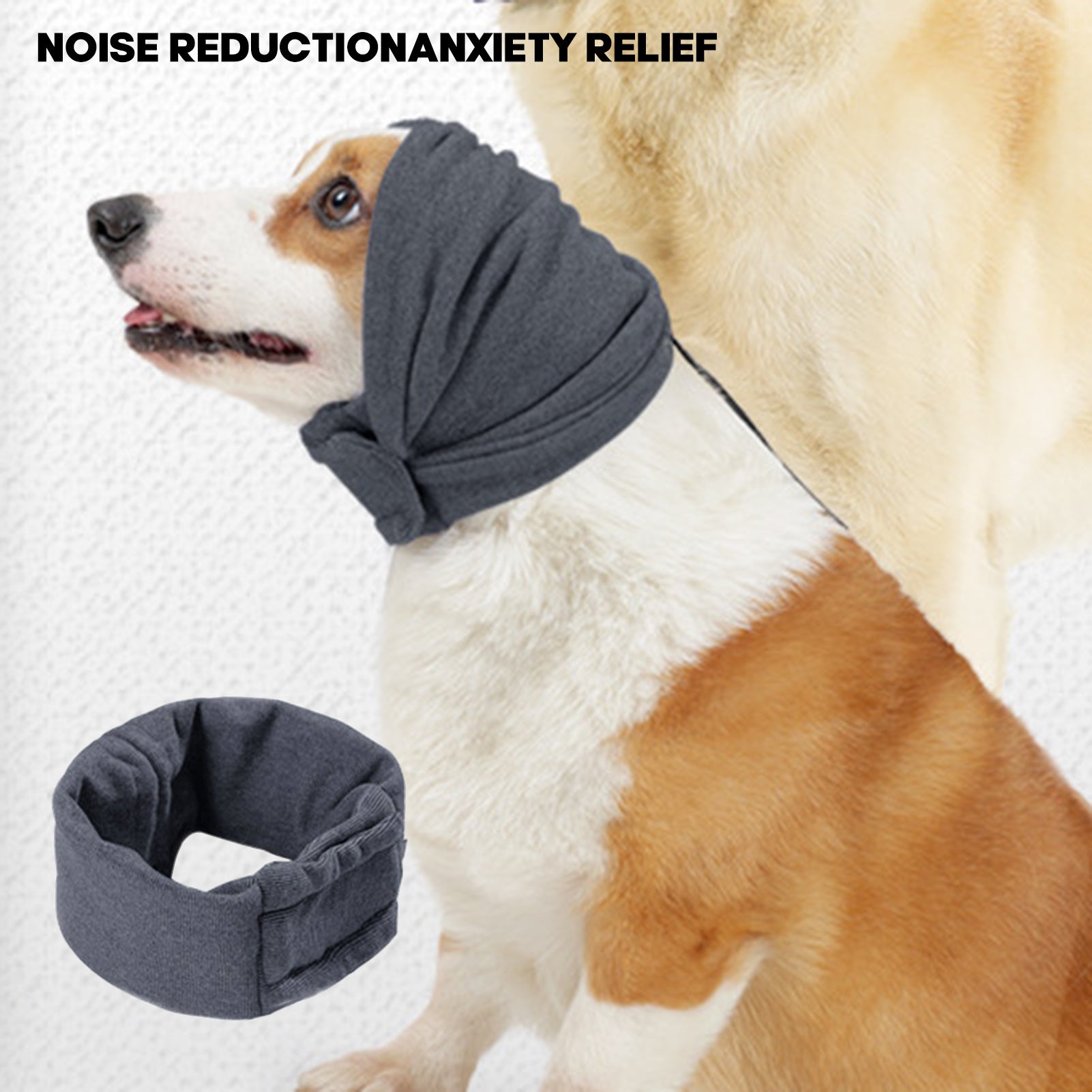 KFX-8277309 Multi-Purpose Dog Head Cover for Noise Reduction and Comfort - Soft Fabric Earmuffs and Scarves