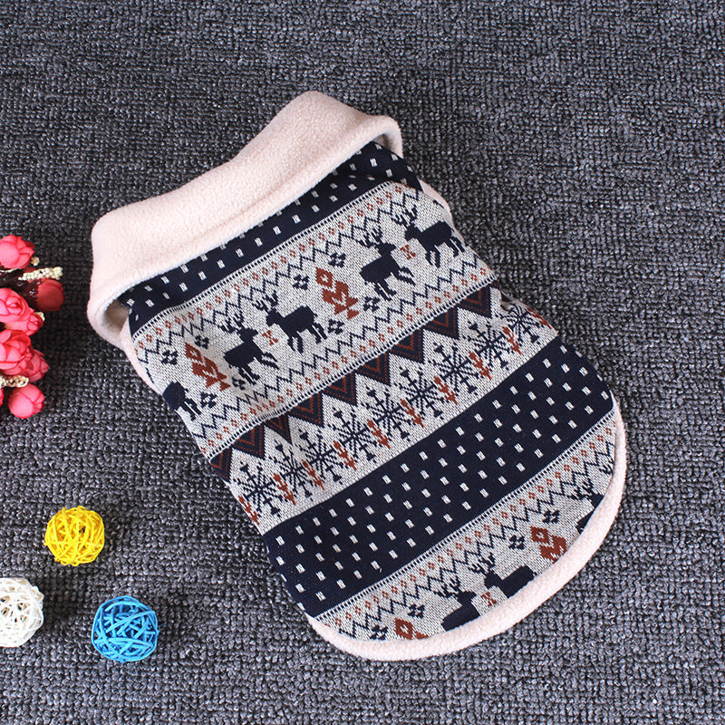 KFX-8277821 Cozy Cotton Jacquard Dog Sweater for Fall and Winter in Black and Red