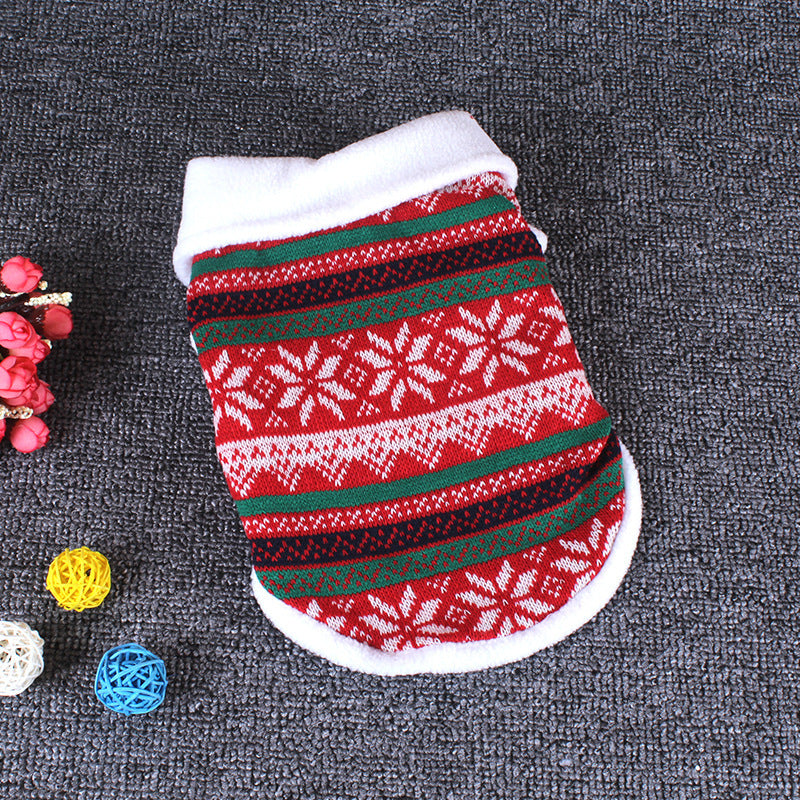 KFX-8277821 Cozy Cotton Jacquard Dog Sweater for Fall and Winter in Black and Red