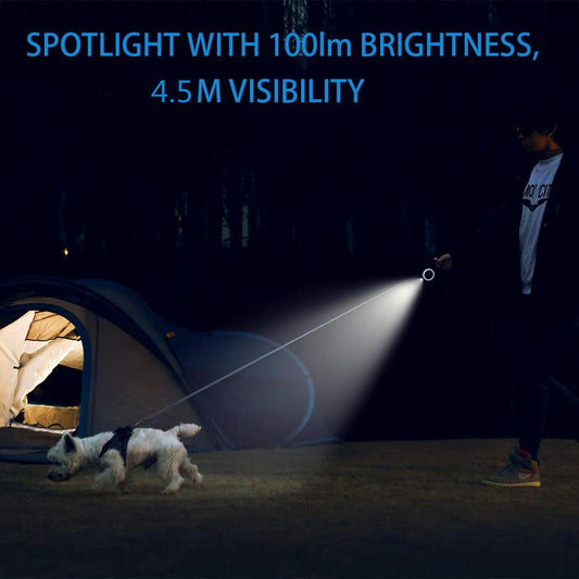 KFX-8279613 Retractable Dog Leash with 800mAh Battery and LED Headlight for Small to Medium Dogs