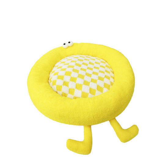 KFX-8279869 Cozy Plush Nest Bed for Small to Medium Pets, Warm Thick Mat for Deep Sleep in Autumn and Winter