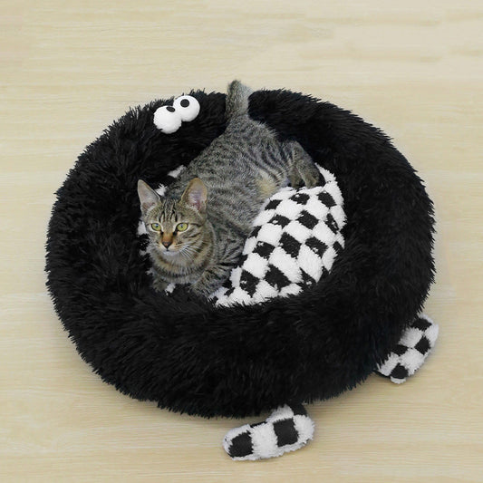 KFX-8279869 Cozy Plush Nest Bed for Small to Medium Pets, Warm Thick Mat for Deep Sleep in Autumn and Winter
