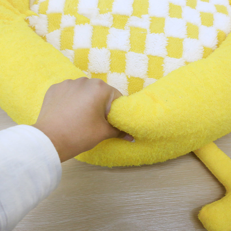 KFX-8279869 Cozy Plush Nest Bed for Small to Medium Pets, Warm Thick Mat for Deep Sleep in Autumn and Winter