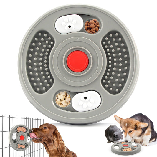 KFX-8279997 Pet Slow Feeder Bowl with Anti-Slip Design - 2 in 1 Treat Puzzle and Lick Mat for Cats and Dogs