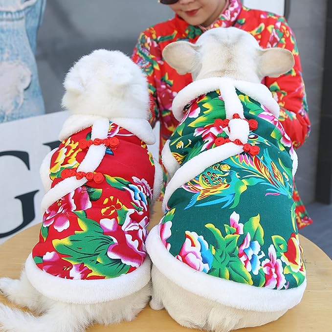 KFX-8281277 Winter Flower Padded Jacket for Corgis, Teddy Bears, and Pomeranians