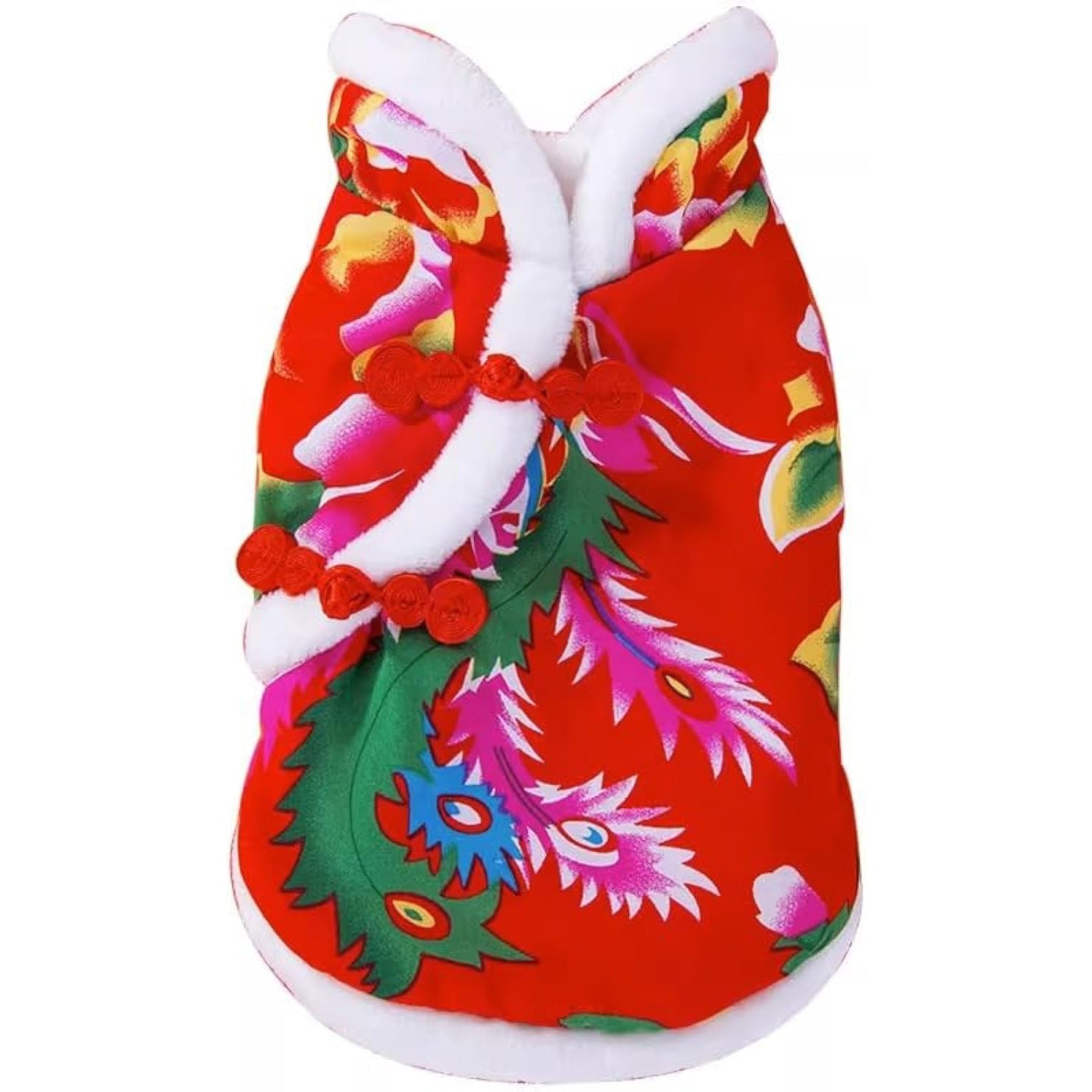 KFX-8281277 Winter Flower Padded Jacket for Corgis, Teddy Bears, and Pomeranians
