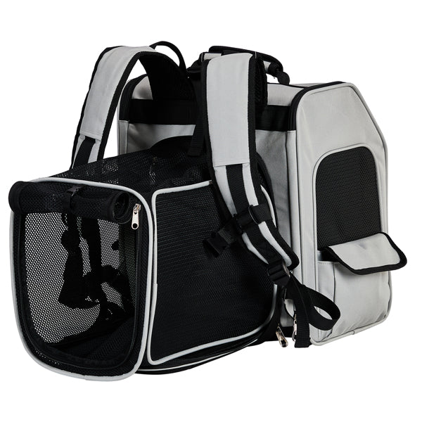 KFX-8282045 Expandable Pet Carrier Backpack with Breathable Mesh for Small Dogs and Cats, Holds Up to 26 lbs