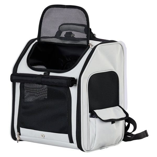 KFX-8282045 Expandable Pet Carrier Backpack with Breathable Mesh for Small Dogs and Cats, Holds Up to 26 lbs