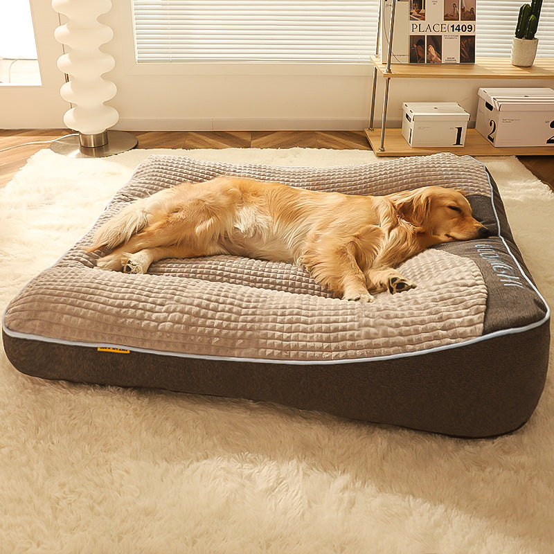 KFX-8283837 Large Gray Dog Sofa Bed with Decorative Fabric and PP Cotton Filling