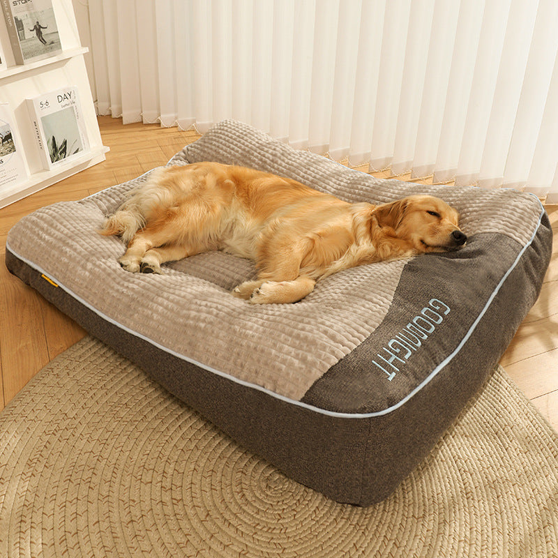 KFX-8283837 Large Gray Dog Sofa Bed with Decorative Fabric and PP Cotton Filling