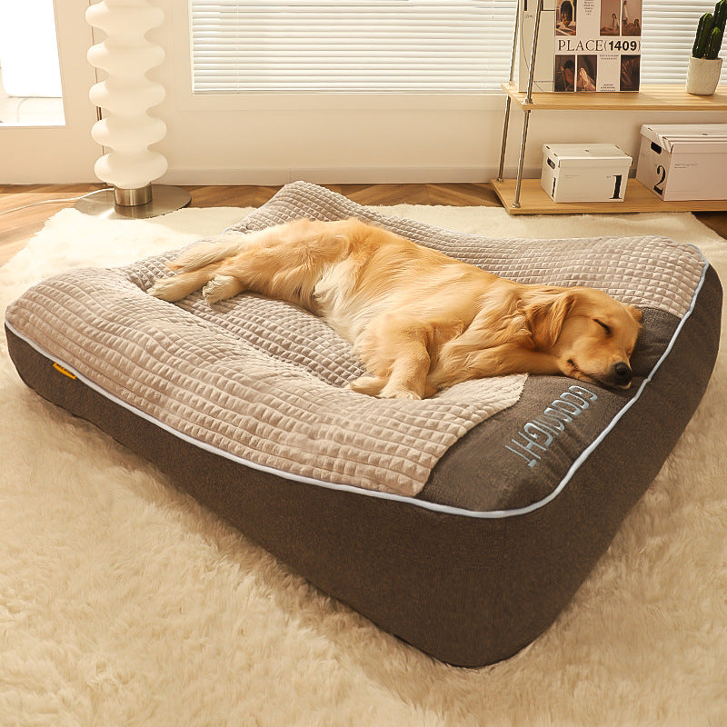 KFX-8283837 Large Gray Dog Sofa Bed with Decorative Fabric and PP Cotton Filling