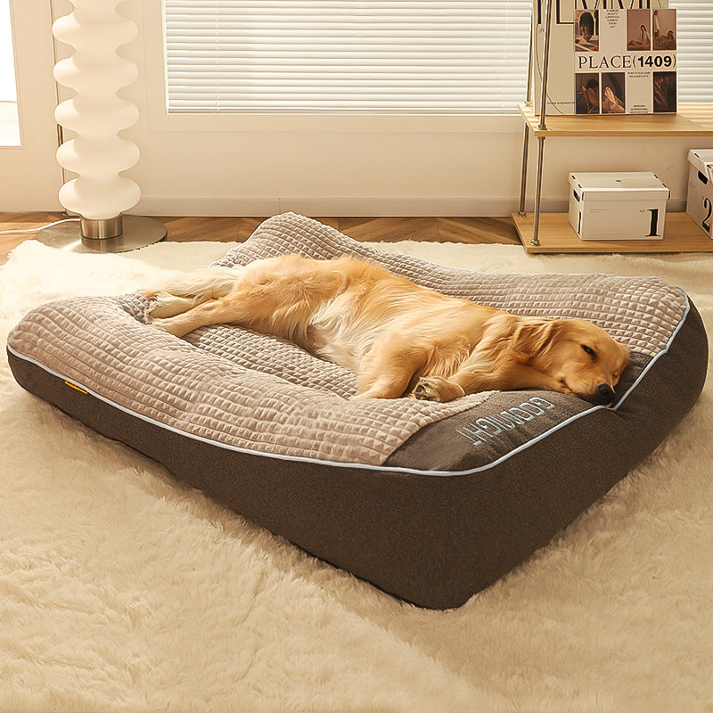 KFX-8283837 Large Gray Dog Sofa Bed with Decorative Fabric and PP Cotton Filling