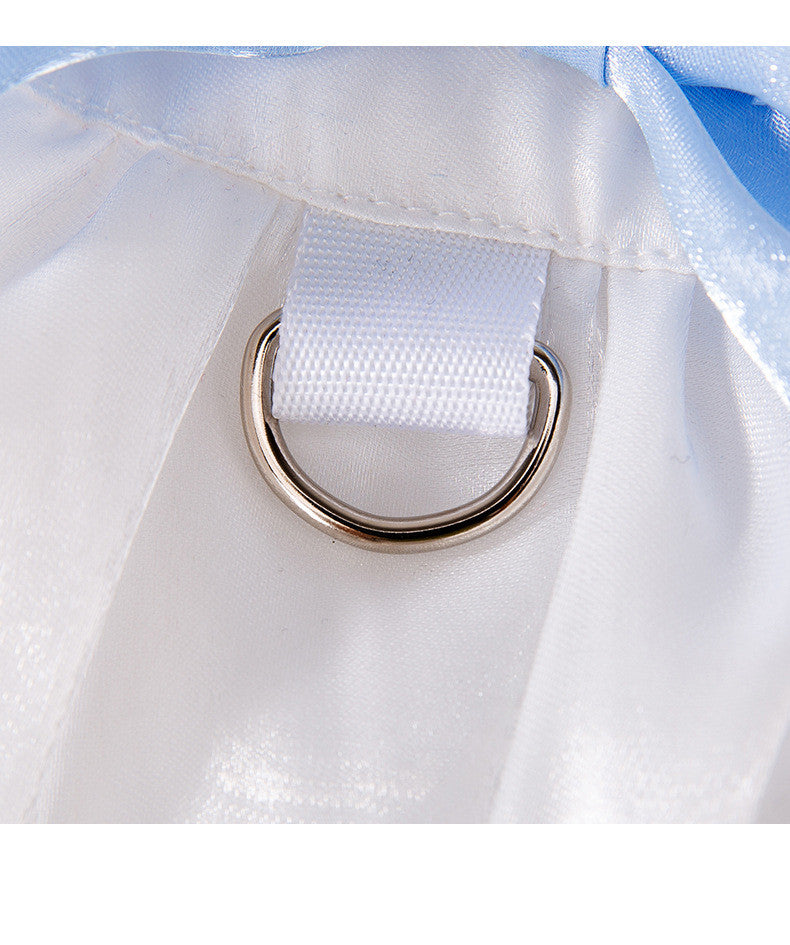 KFX-8284349 Elegant White Bow Princess Style Traction Dog Clothes for All Sizes