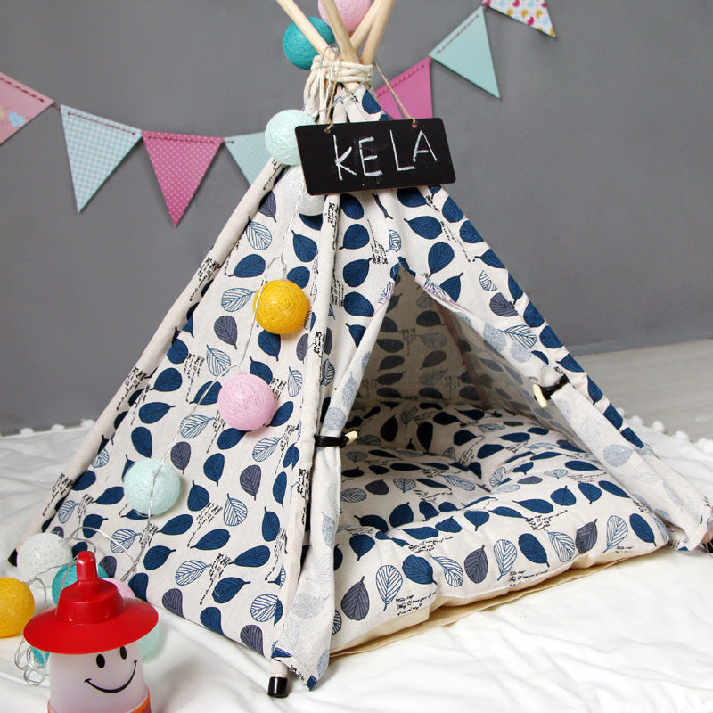 KFX-8284605 Pet Canvas Tent for Dogs and Cats - Available in Trumpet, Medium, and Large Sizes