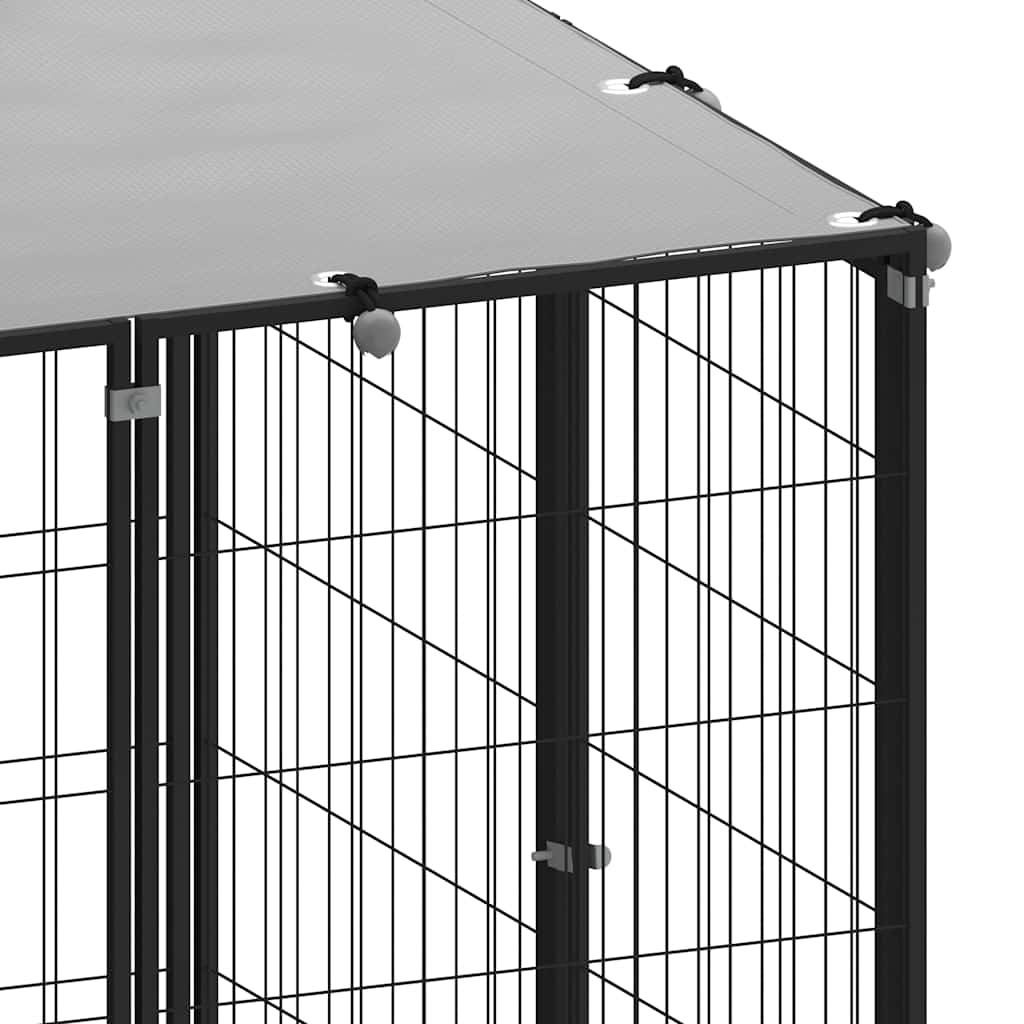 KFX-8284861 Spacious Outdoor Dog Kennel with Steel Mesh Walls and UV-Resistant Roof