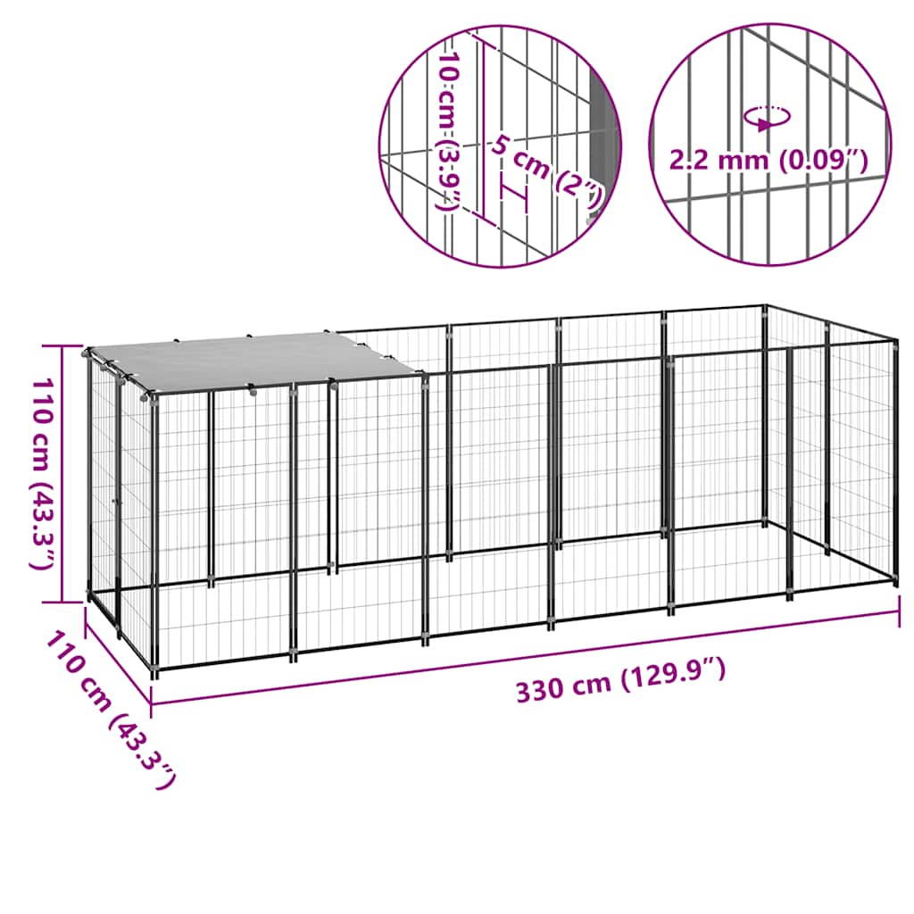 KFX-8284861 Spacious Outdoor Dog Kennel with Steel Mesh Walls and UV-Resistant Roof