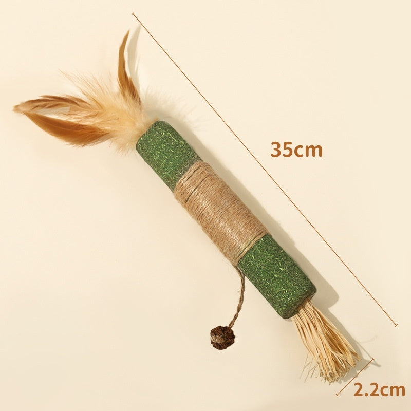 KFX-8285629 Cat Teeth Grinding Rod - Wooden Polygonum Tooth Care Tool for Cats