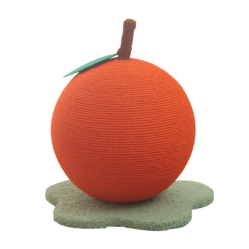 KFX-8285757 Oversized Cat Scratch Board with Hemp Rope Grip Ball in Orange