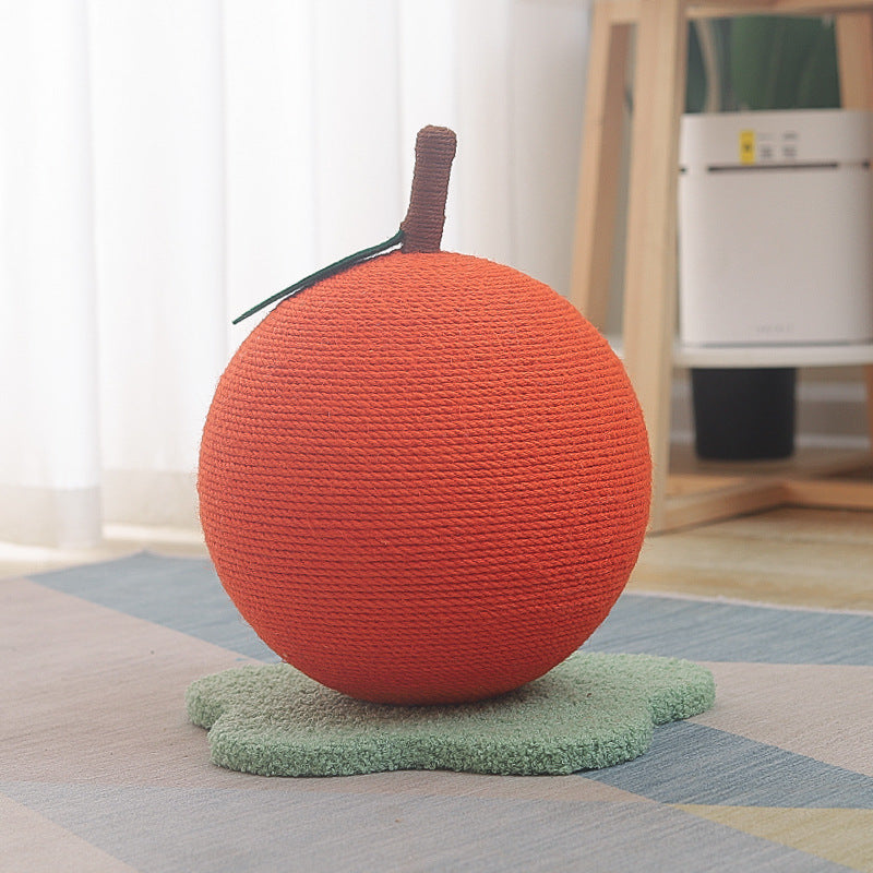 KFX-8285757 Oversized Cat Scratch Board with Hemp Rope Grip Ball in Orange
