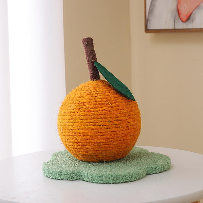 KFX-8285757 Oversized Cat Scratch Board with Hemp Rope Grip Ball in Orange