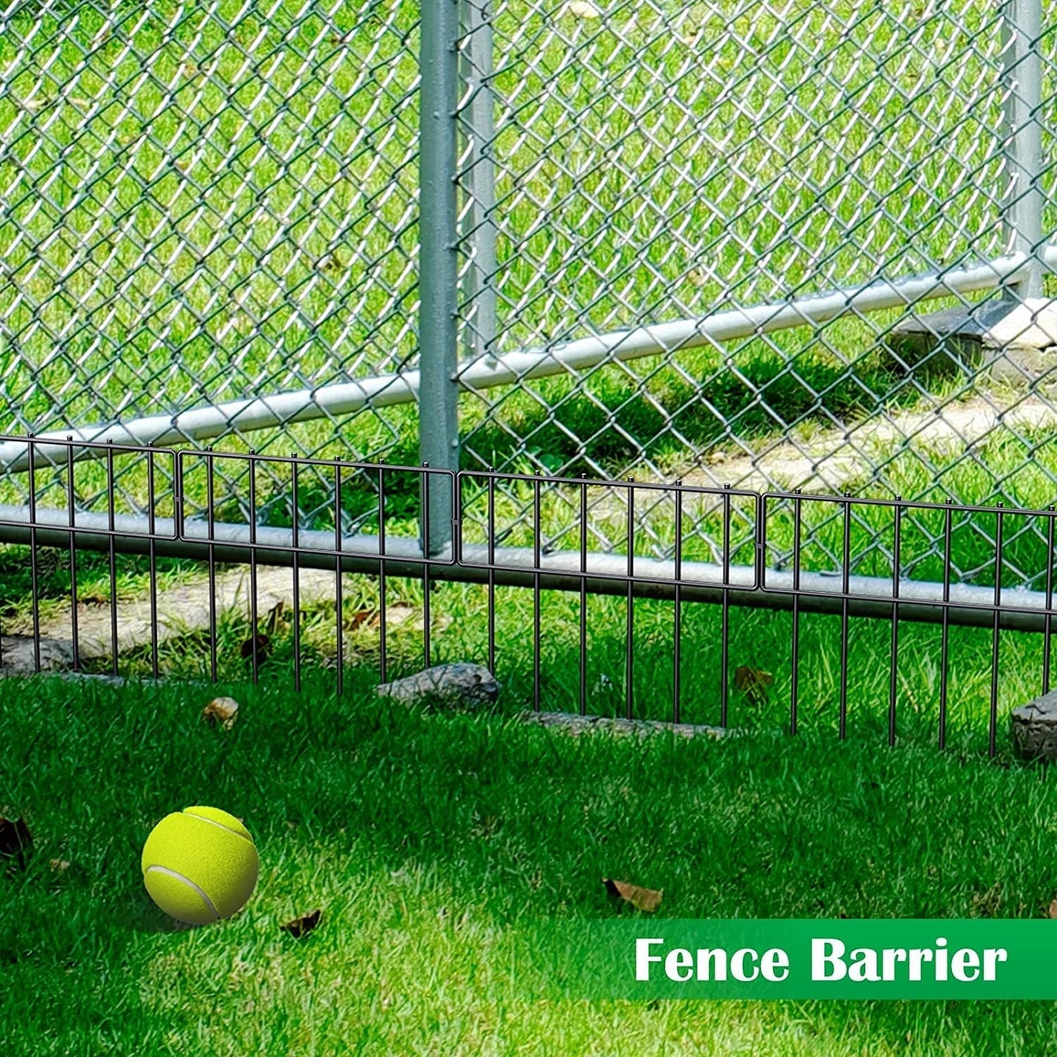 KFX-8287165 Metal Garden Floor Anti-Animal Fence - 5 Pack Steel Wire Barrier (33x43x0.35 cm)
