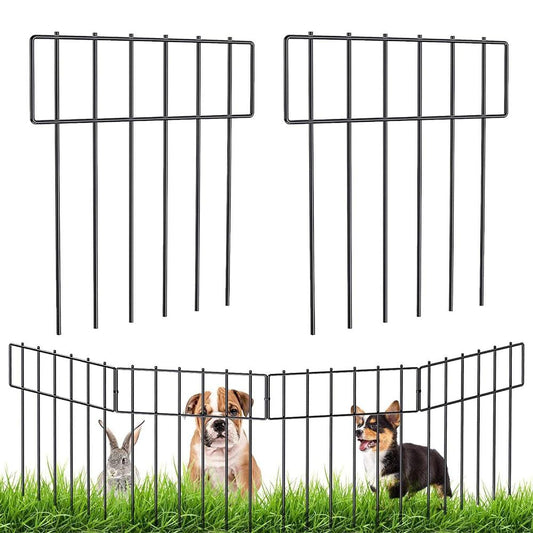 KFX-8287165 Metal Garden Floor Anti-Animal Fence - 5 Pack Steel Wire Barrier (33x43x0.35 cm)