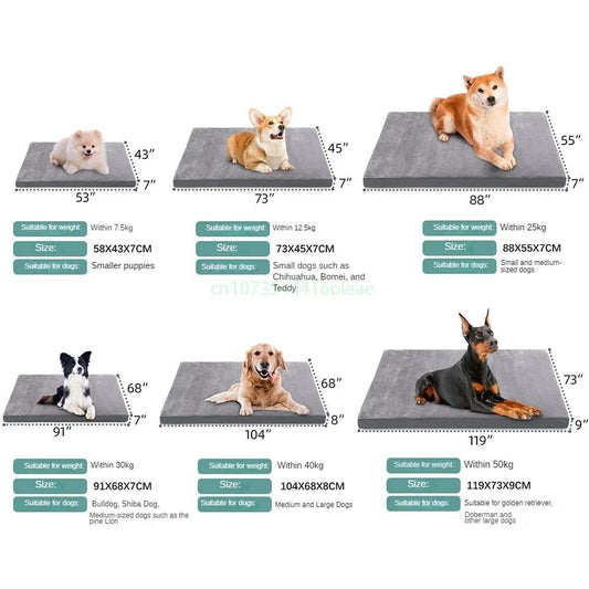 KFX-8287421 Double-Sided Waterproof Dog Bed for Medium to Small Dogs - Bite-Resistant Leather, Removable Crate Mat