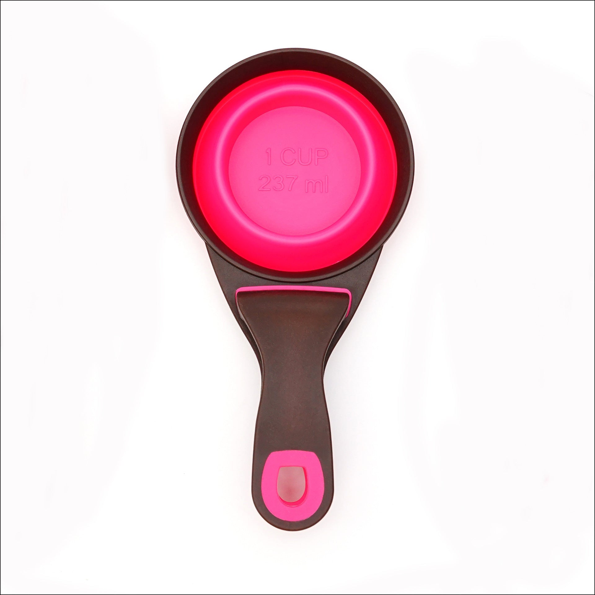 KFX-8289341 Folding Silicone Pet Bowl with Measuring Spoon and Storage Clip for Dogs and Cats