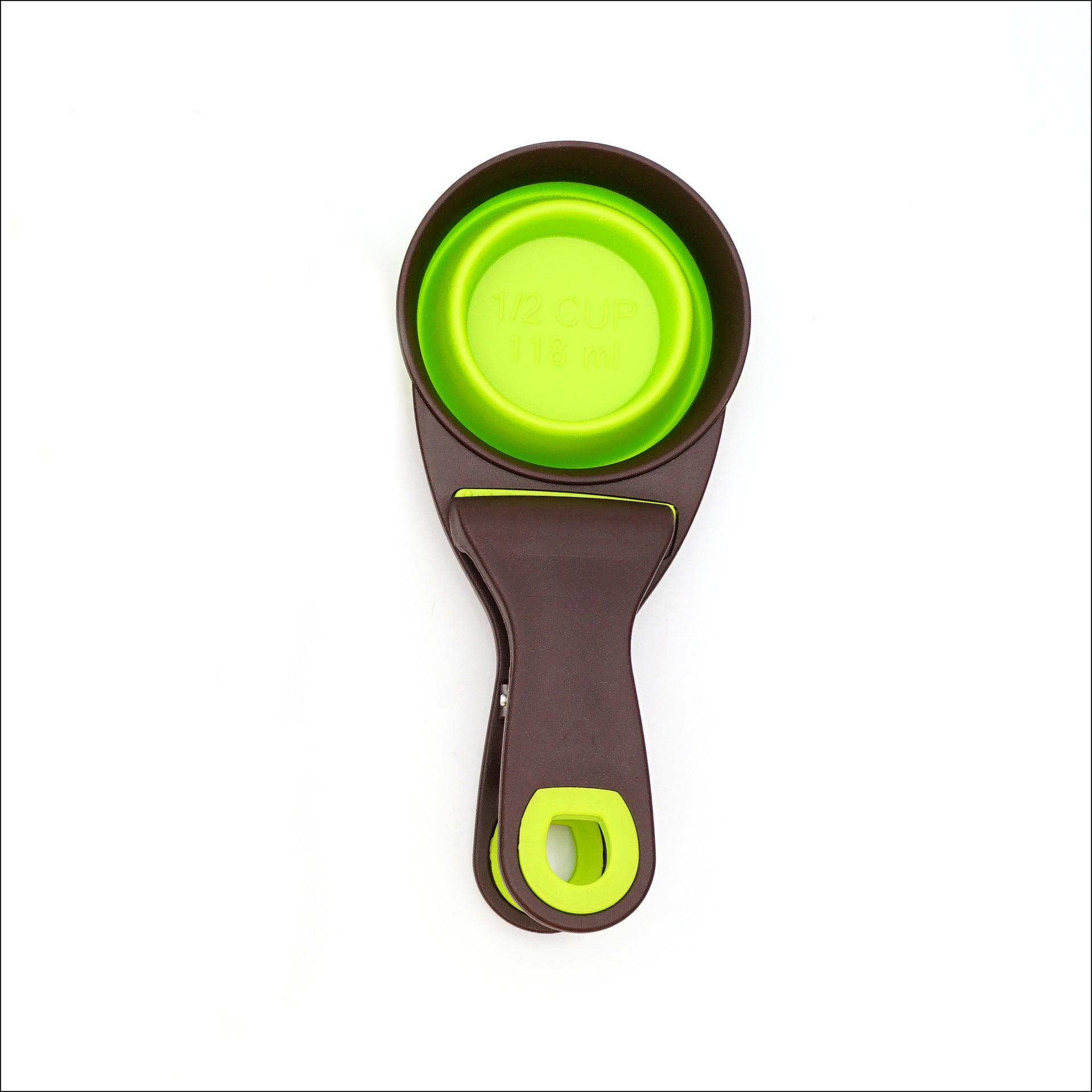KFX-8289341 Folding Silicone Pet Bowl with Measuring Spoon and Storage Clip for Dogs and Cats