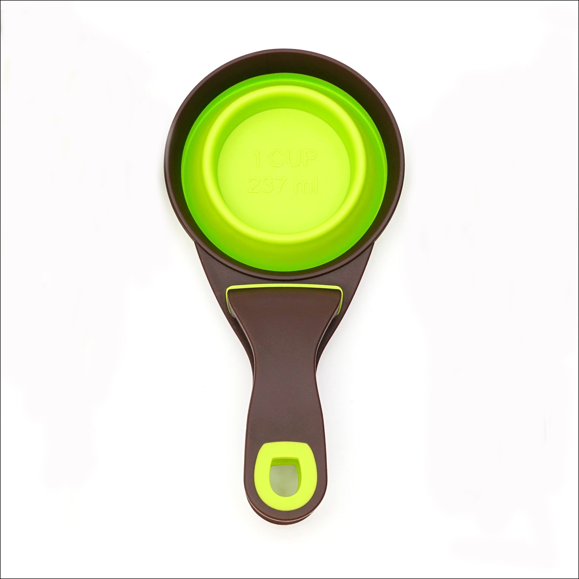 KFX-8289341 Folding Silicone Pet Bowl with Measuring Spoon and Storage Clip for Dogs and Cats